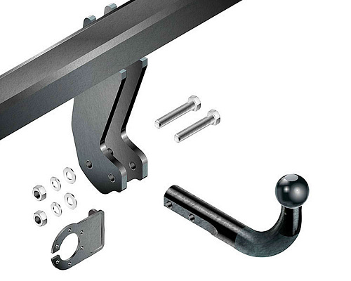 Фаркоп с оцинкованным шаром на Nissan Pathfinder R51 2005-2014. Необходима подрезка бампера. Тип шара: A. Нагрузки: 1500/75 кг, масса фаркопа 8 кг (бе